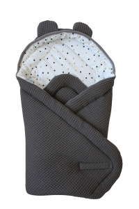 Paturica pentru Infasat Bebe in Scaun Auto, 91 x 91 cm, Fixata Cu Sistem Velcro, Tiny Star, Sweet Confetti & Graphite