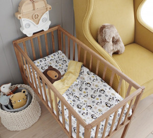 Patut suplimentar pentru copii, 90 x 40 cm, din lemn de pin, Woodies Safe Dreams, Crib Dream, Vintage