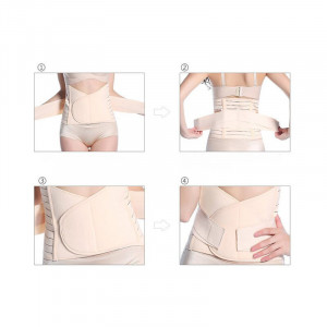 Qmini - Centura abdominala postnatala dublu reglabila, Black