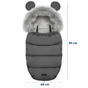 Ricokids - Sac de dormit 4in1, orificii pentru carucior, sanie, 95 cm x 48 cm, Elmi, Dark Grey