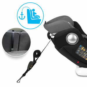 Ricokids - Scaun auto Spinway Pro 0-36 kg, rotatie 360 grade, de la nastere la 12 ani, sistem isofix, culoare neagra