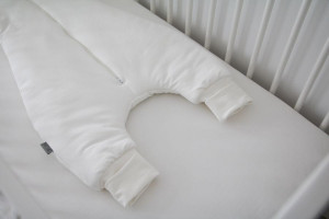 Sac de dormit pentru copii 1-3 ani Tiny Star Creme, 76-83 cm, Bumbac, Crem