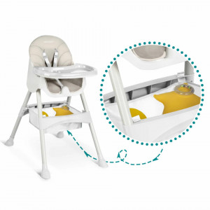 Scaun de masa pliabil 3 in 1, Ricokids, Milo, Gri