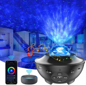 Severno - Proiector Multifunctional LED, 4 culori, luminozitate reglabila, cronometru, viteza reglabila, USB, Bluetooth