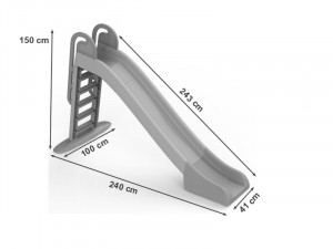 Tobogan pentru Copii, 243 cm 014550/17 GREY/WHITE