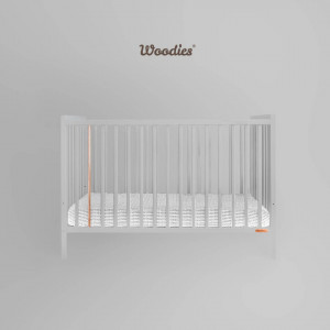 Woodies Stardust Gri - Patut Bebe Din Lemn Masiv, 120 cm x 60 cm, Design Impunator, Confortabil, Rezistent, 4