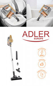 Adler - Aspirator de mana vertical, putere 800W, capacitate colectare 1.5l Alb/Auriu, AD 7036