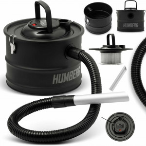 Aspirator profesional pentru semineu si masina, rezervor de 15L, furtun flexibil 110 cm, putere nominala 1200W, Humberg, HM-404 negru