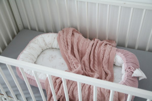Babynest pentru copii, 80 x 50 cm, ajustabil, portabil, reductor patut, Tiny Star Love & Rosy