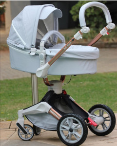 Carucior Copii Hot Mom 360 Gri 2 in 1, varsta 0 si 3 ani, Cadru, Landou, Modul Sport si Accesorii