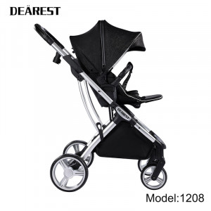 Carucior Reversibil pentru copii, 0-3 ani, pana la 20 kg, Dearest, 1208 Black