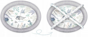 Covoras educativ pentru copii, multifunctional, pereti babynest, 7 jucarii interactive, oglinda, Nukido, Dino, 97 x 78 cm