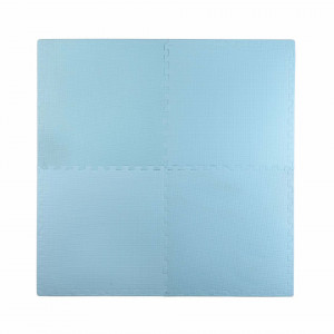 Covoras puzzle din spuma pentru copii, 120x120cm, 4 piese, Ricokids, Albastru