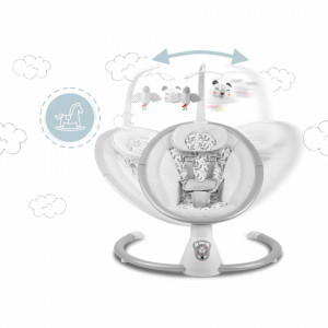 Leagan electric pentru copii, multifunctional, 5 viteze, 16 melodii, jucarii interactive, Ricokids, 70500, Gri