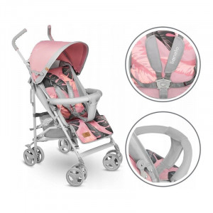 Lionelo - Carucior sport pentru copii Elia Tropical, Cu husa de picioare, Cu plasa de tantari, Roz