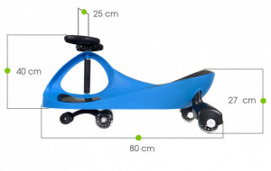 Masinuta pentru copii, cu lumini, sistem de deplasare Wiggle&Go, Severno, Balance, Albastra