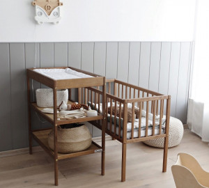 Patut suplimentar pentru copii, 90 x 40 cm, din lemn de pin, Woodies Safe Dreams, Crib Dream, Vintage