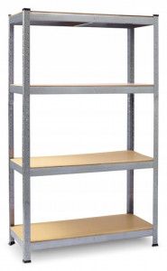 Raft de depozitare metalic, 180 x 90 x 40 cm, Argintiu, galvanizat, 600 kg, Plonos