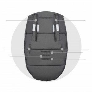 Sac de dormit 4in1, Orificii pentru carucior, sanie, 95 cm x 48 cm, Ricokids, Elmi, Dark Grey