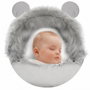 Sac de dormit 4in1, Orificii pentru carucior, sanie, 95 cm x 48 cm, Ricokids, Elmi, Light Grey