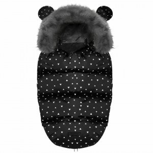 Sac de dormit 4in1, Orificii pentru carucior, sanie, 95 cm x 48 cm, Ricokids, Elmi, Black Triangles