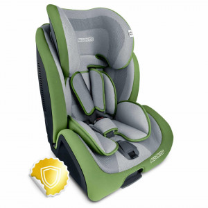 Scaun auto pentru copii, 9 - 36 kg, cu ISOFIX, pozitie reglabila, Ricokids, Qway, Gri Verde