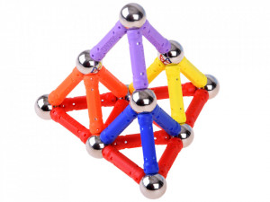 Set de constructie magnetic, Magnastix, 60 de piese
