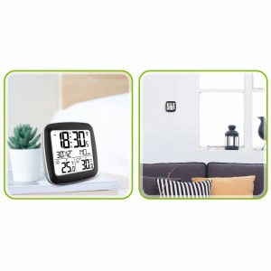 Statie meteo cu afisare ceas, alarma, temperatura, interior-exterior, Berdsen, BD-903, Argintiu