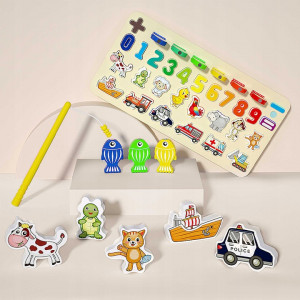 Tablita educativa 7in1, Ricokids, 781400, cu numere, animale si vehicule