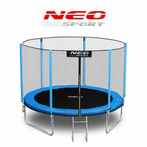 6 Trambulina pentru copii, Neo-Sport, 312 cm / 10 ft, cu plasa interioara si scara metalica, greutate maxima 150 kg