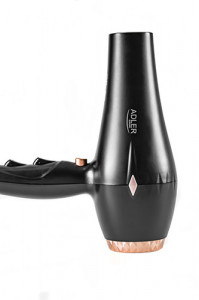Adler - Uscator de Par cu Difuzor, Putere 2000W, 3 Trepte de Temperatura, Ionizare, Negru, AD-2244