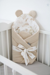 Babyhorn, paturica de infasat multifunctionala, 73 x 73 cm, Tiny Star, Sweet Grain & Ivory