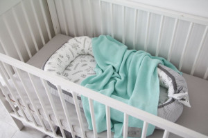 Babynest pentru copii, 80 x 50 cm, ajustabil, portabil, reductor patut, Tiny Star, Bambus, Fern