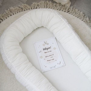 Babynest pentru copii, 80 x 50 cm, ajustabil, portabil, reductor patut, Tiny Star, Creme