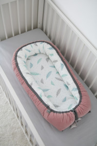 Babynest Velvet & Plumes, Cuib Pentru Bebelusi, Ajustabil, Portabil, Reductor Patut, Tiny Star