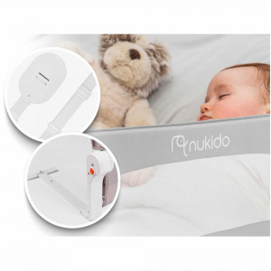 Bariera de siguranta pentru pat, Nukido, Bed Rail, 150 x 42 x 35 cm, Gri