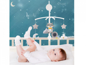 Carusel pentru patut, cu jucarii de plus si cutie muzicala, Jokomisiada
