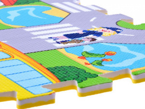 Covor de activitati, Puzzle, din spuma Eva, Street City, 120 x 120 cm