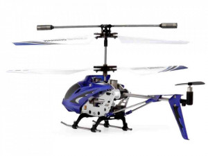 Elicopter de jucarie, Syma, S107G, cu telecomanda, sistem de stabilizare Gyro, 22 cm, Alb / Albastru