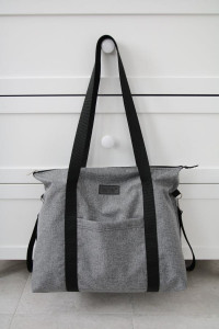 Geanta mamicii, pentru carucior si plimbare, 38 x 45 cm, Tiny Star Grey Melange