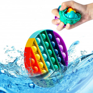 Jucarie senzoriala, Pop It Rotund, Severno, Fidget Toys, 13 cm, Multicolor