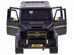 Masinuta de jucarie, Mercedes G65, din metal, masiva, cu usa, lumini, sunete, 20 cm, Neagra