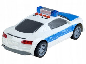 Masinuta de Politie, cu girofar, 4 sunete, lumini, 16 cm, Jokomisiada, ZA2204