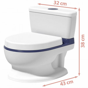 Olita tip vas de toaleta pentru copii, interactiva, 8 melodii, Ricokids, 729000, Alba cu albastru