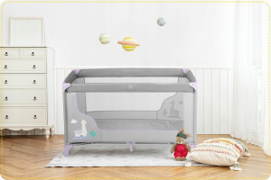 Patut pliabil pentru copii, 120 x 60 cm, Ricokids, RK-240, Lavenda Grey