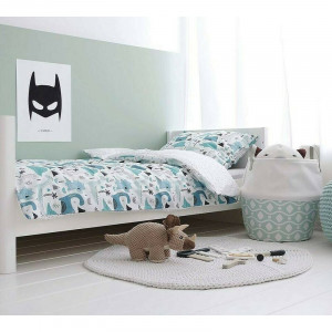 Patut Transformabil din Lemn Masiv de Pin, MDF, 140 x 70 cm, pentru copii si junior, vopsea certificata, 3 trepte de reglare inaltime, protectie theeter, 3 lamele detasabile, Woodies Safe Dreams, Smooth, Alb