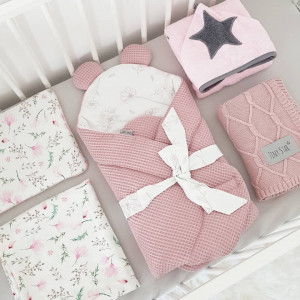Perna plata pentru bebelusi, 30 x 40 cm, bambus, Tiny Star Floral