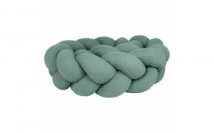 Protectie impletita pentru patut copii, cu Textura de Vafa, Waldin, Verde, 210 cm