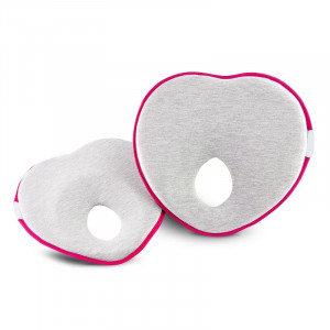 Qmini - Perna ergonomica pentru copii impotriva plagiocefaliei, 22x22 cm, Roz