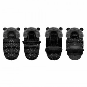 Ricokids - Sac de dormit 4in1, Orificii pentru carucior, sanie, 95 cm x 48 cm, Elmi, Black Triangles
